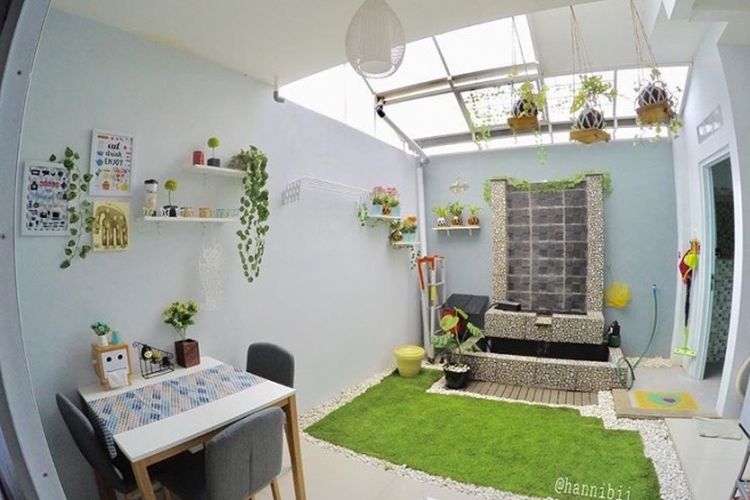 Taman indoor minimalis, sederhana namun tetap memesona. SUmber: instagram.com/hannibii