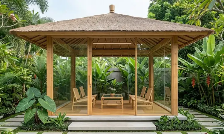 Gazebo Kombinasi Kaca, Sumber: Gemini AI