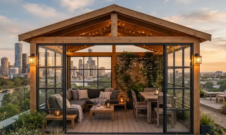 Gazebo Semi Tertutup, Sumber: AI